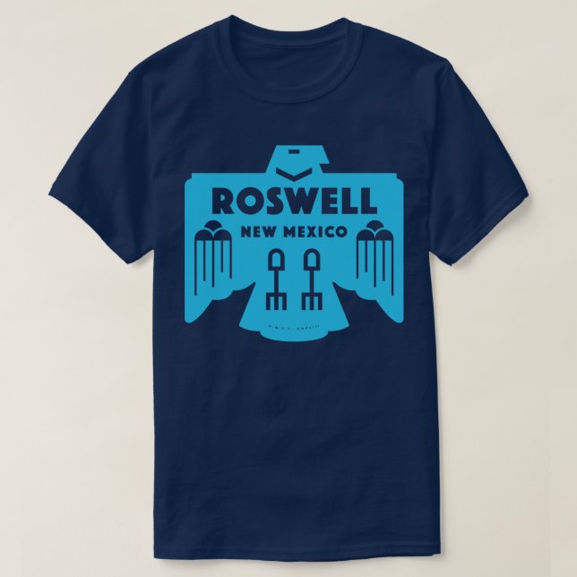T-shirt Amérindien Roswell Nouveau-Mexique Bleu (Design devant)