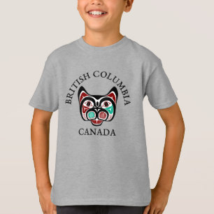 T-shirt Amérindien Rouge Noir Vert Haïda Art Kitty