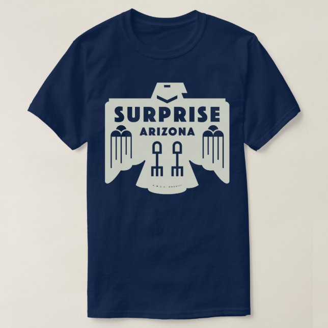 T-shirt Amérindien Surprise d'oiseaux Arizona Tan (Design devant)