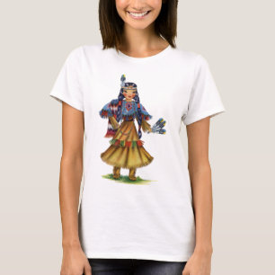 T-shirt Amérindien vintage en tenue traditionnelle