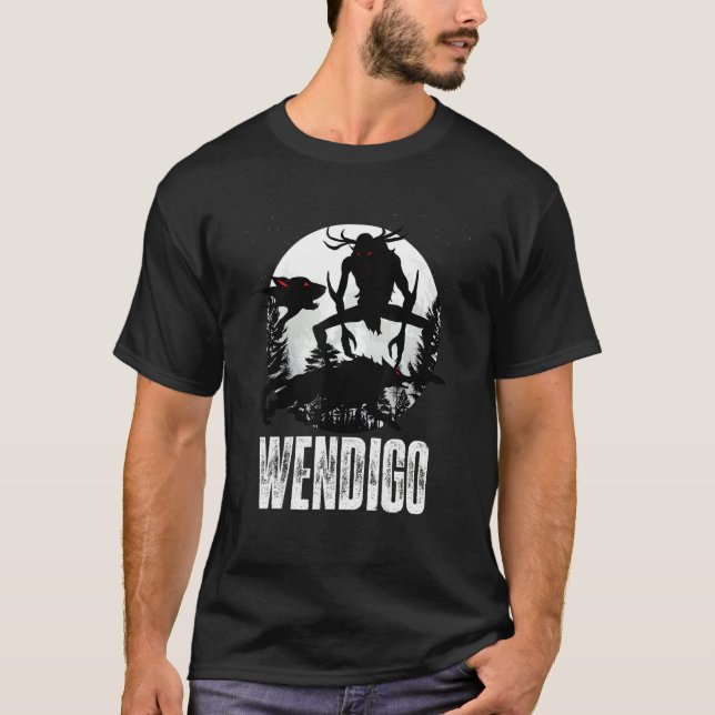 T-shirt Amérindien Wendigo Monster Skinwalker Maux H (Devant)