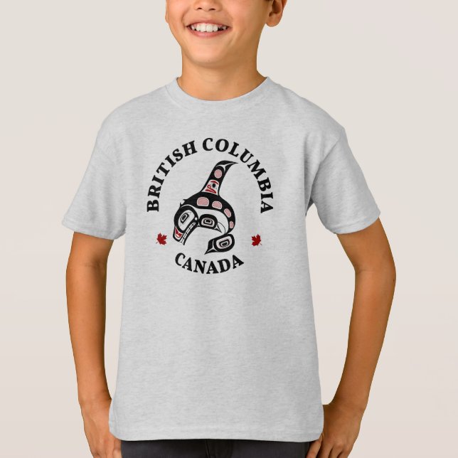 T-shirt Amérindiens Rouges Noirs Haida Orca Tueur Whale (Devant)