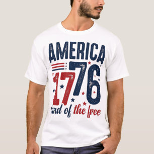 T-shirt Amérique 1776 Terre de liberté Vintage Patriote Sh