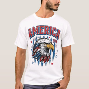 T-shirt Amérique 1776 Vintage Eagle Patriote Conception de