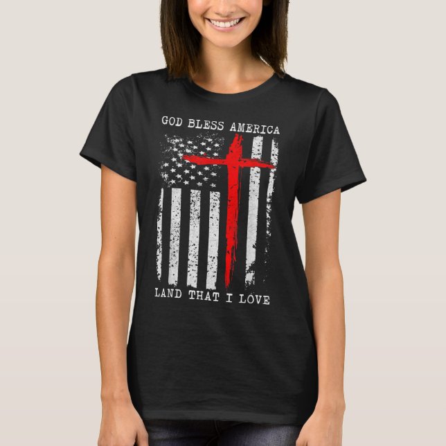 T-shirt Amérique chrétienne et Dieu béni (Devant)