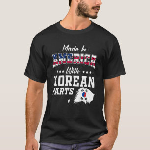 T-shirt Amérique Coréen Parties Corée du Sud Carte Usa Dra