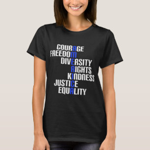 T-shirt Amérique Courage Liberté Égalité Droits à la Diver
