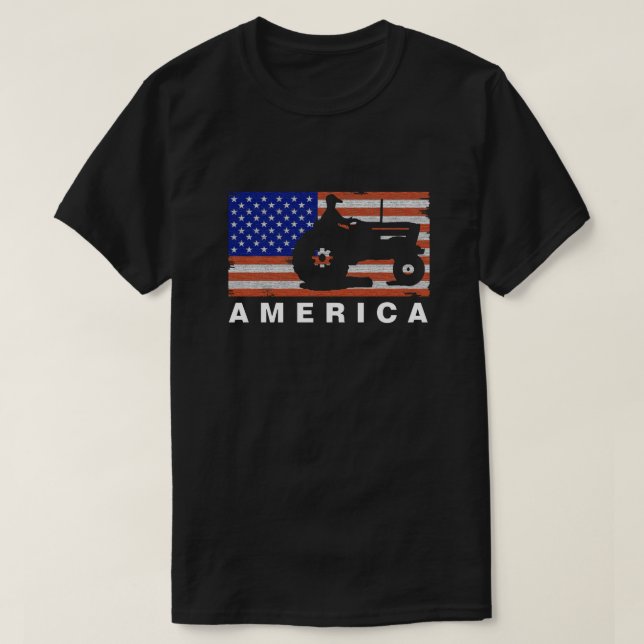 T-shirt AMÉRIQUE - DRAPEAU DE Tracteur (Design devant)