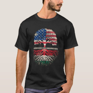 T-shirt Amérique et Hongrie Drapeau National Racines Hongr
