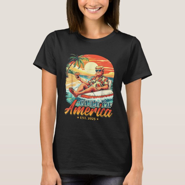 T-shirt Amérique Golfe Trump 2024 Retro Beach Usa America  (Devant)