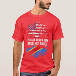T-shirt Amérique grandit avec des racines congolaises USA
