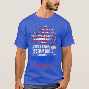 T-shirt Amérique grandit avec des racines russes USA Drape