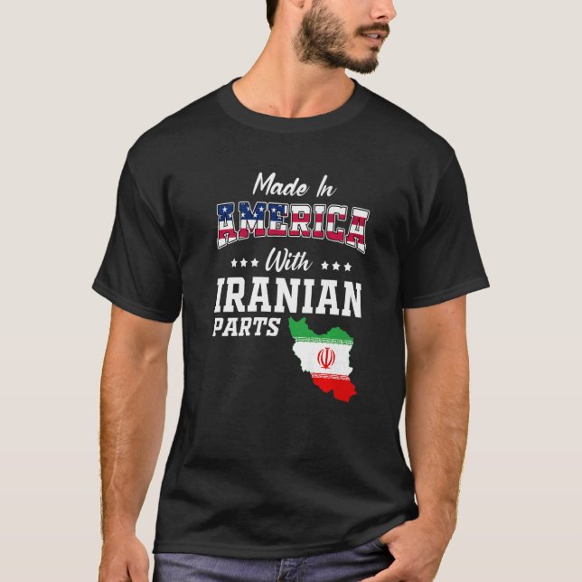 T-shirt Amérique Iran pièces Iran Carte Iran Usa Drapeau A (Devant)