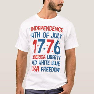 T-shirt Amérique Liberté, Rouge, Blanc, Bleu, USA Liberté