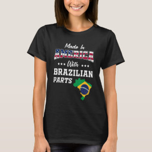 T-shirt Amérique Parties brésiliennes Brésil Carte Drapeau