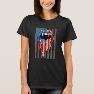 T-shirt Amérique Patriotique Brave Ballsy Nation moderne G