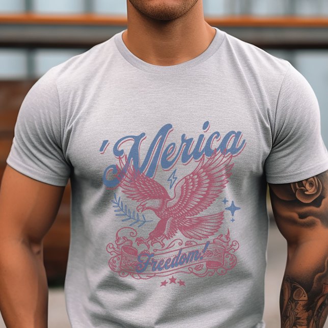 T-shirt Amérique patriotique vintage (Patriotic Eagle 'Merica Tshirt)