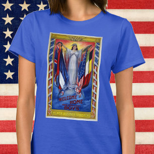 T-shirt Amérique patriotique vintage, Paix Justice Liberté