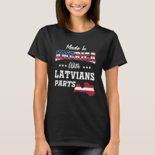 T-shirt Amérique Pièces lettones Lettonie Carte Drapeau Us
