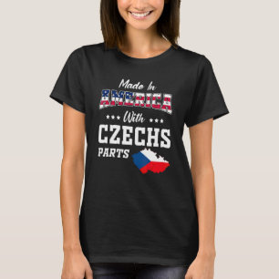 T-shirt Amérique Pièces Tchèques République Tchèque Carte 