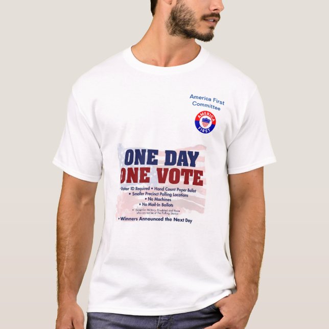 T-shirt Amérique Première Commission Un jour un vote (Devant)