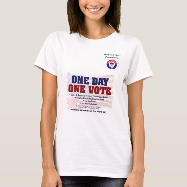 T-shirt Amérique Première Commission Un jour un vote (Devant)
