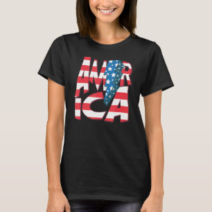 T-shirt Amérique Rouge Bleu Blanc Usa Drapeau Puissance Pa