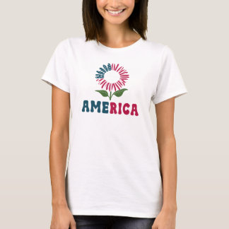 T-shirt Amérique tournesol, 4 juillet drapeau