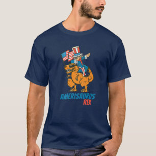T-shirt Amerisaurus Dinosaur T Rex Dabbing Oncle Sam 4E O
