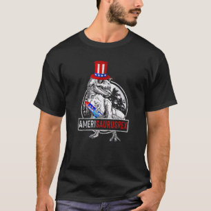 T-shirt Amerisaurus Rex Dino Juillet 4 America Drapeau Pat