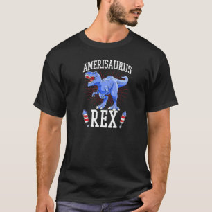 T-shirt Amerisaurus Rex Fireworks Usa Patriotique Rex Dino