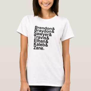 T-shirt Ami Brendon, Brayden, Sawyer, Travis de livre.