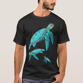 T-shirt Ami de la vie océanique turquoise