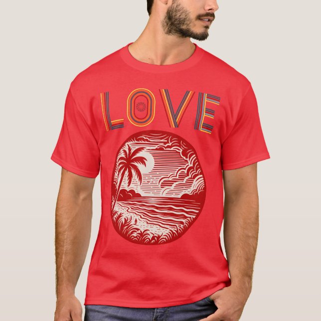 T-shirt Ami de l'amour rétro (Devant)