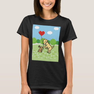 T-shirt Ami Jaune Du Labrador Et Du Lapin