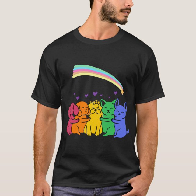 T-shirt amis arc-en-ciel (Devant)