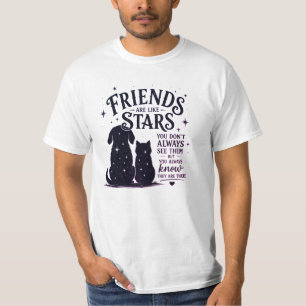 T-shirt Amis comme des étoiles Chat et chien Inspirationne