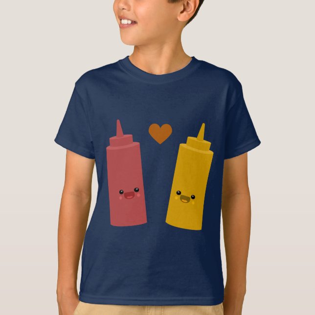 T-shirt Amis de ketchup et de moutarde (Devant)