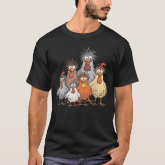 T-shirt Amis de la famille Crazy Chicken