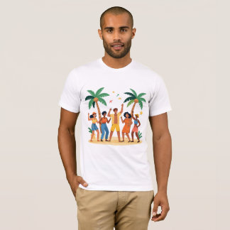 T-shirt Amis de la fête tropicale de plage Célébration d'é