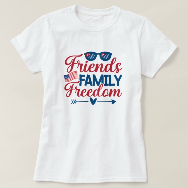 T-shirt Amis, famille et liberté (Design devant)