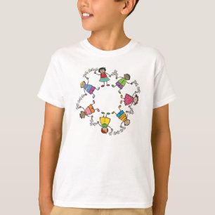 T-shirt Amis heureux mignons d'enfants de bande dessinée