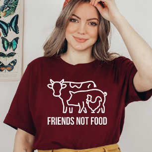 T-shirt Amis mignons Pas Nourriture, Végétarien, Végétarie