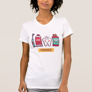 T-shirt Amis oraux de soin de bande dessinée