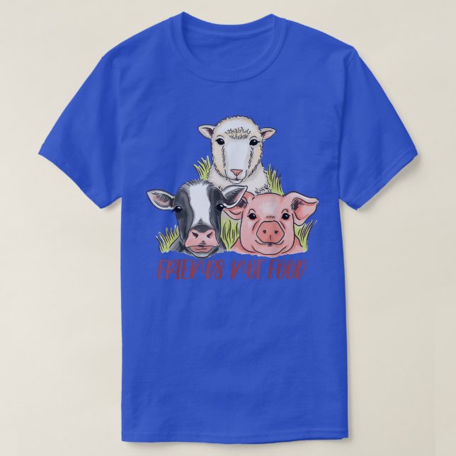 T-shirt Amis pas de nourriture Animaux librements bétail V (Design devant)