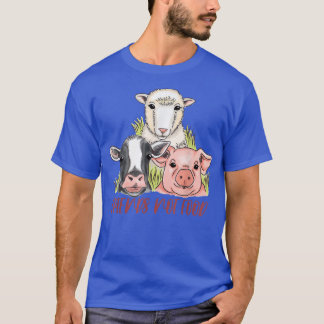 T-shirt Amis pas de nourriture Animaux librements bétail V