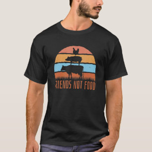 T-shirt AMIS PAS NOURRITURE Végétarien Végétalien Aime Ani