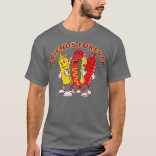 T-shirt Amis pour toujours Hot Dog Ketchup Mustard Funny