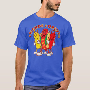 T-shirt Amis pour toujours Hot Dog Ketchup Mustard Funny