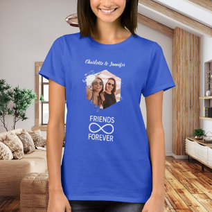 T-shirt Amis pour toujours infinité noms photo bleu